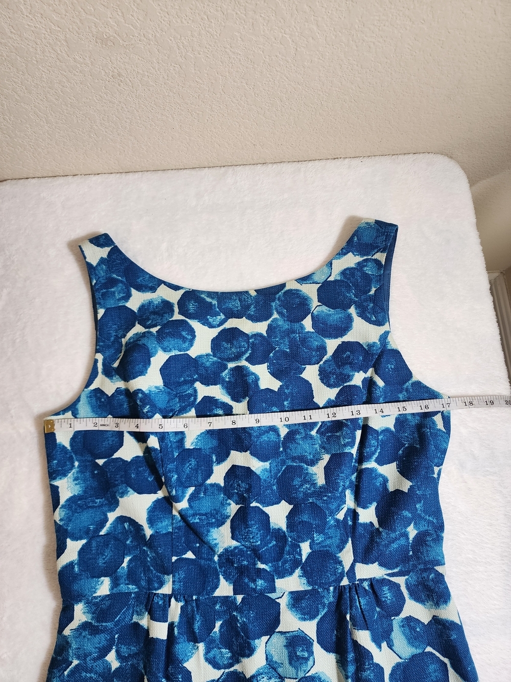 Anthropologie Tabitha Dress Womens 8 Blue Watercolor Gems Sheath Sleeveless Care - Picture 4 of 10